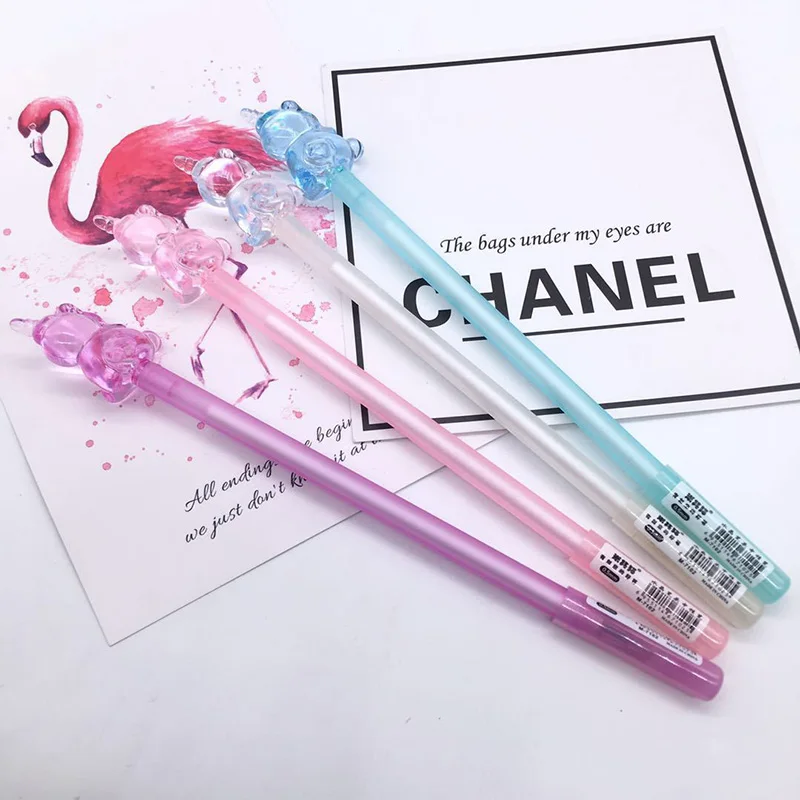 Новинка со стразом гелевые ручки милый Единорог кавайные обычные для детей