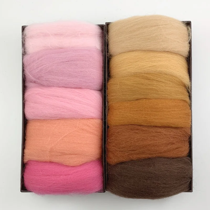 

Fiber Wool Roving Needle Felting Natural Collection Fluffy Soft Wool For Needle Felting Kit Handmade Doll Needlework Wool Felt5g