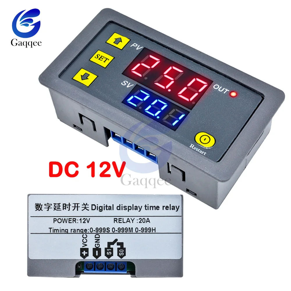 DC 12V цифровой Цикл флейта Модуль платы с двойным временем красный/синий