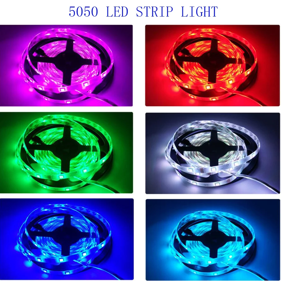5050 30 светодиодный s Bluetooth RGB светильник лента 5 м 10 DC12V Водонепроницаемый Диодная