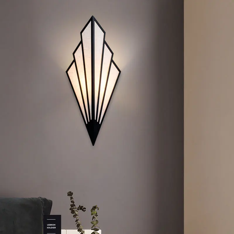 modern led wall lamps simple diamond shape wall light for bedroom living room aisle decorative sconce lighting home decor бра free glob