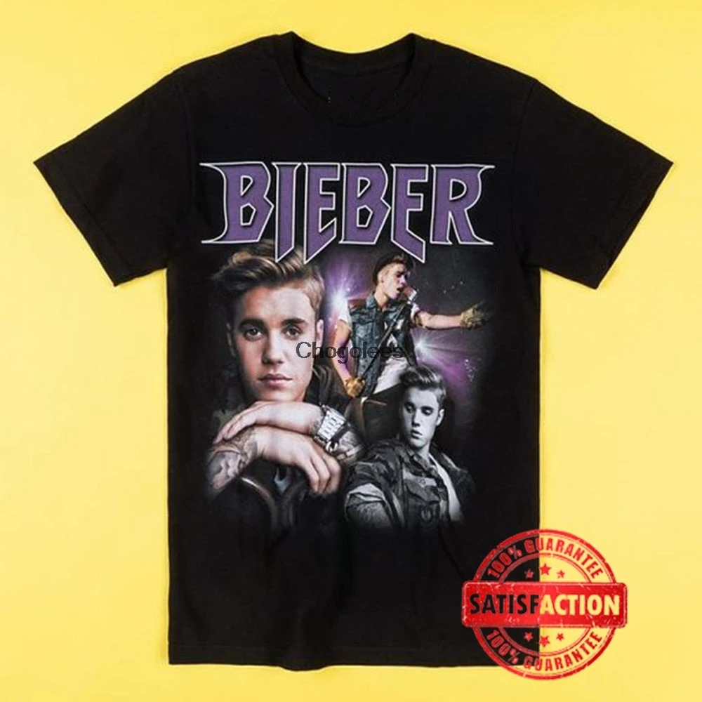 Черная футболка Джастина Бибера популярный подарок BE220|Мужские футболки| |