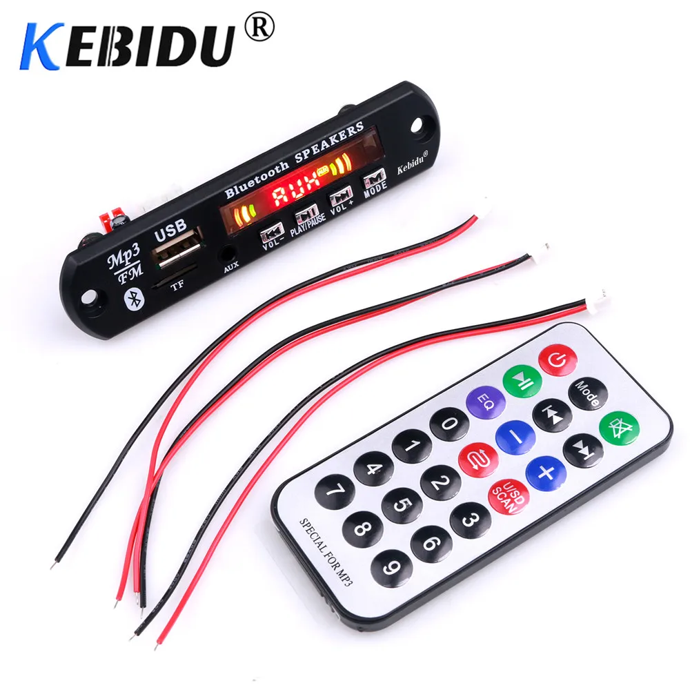 Автомобильный Bluetooth mp3-декодер Kebidu 5 В плата WAV WMA mp3-плеер с цветным экраном громкой
