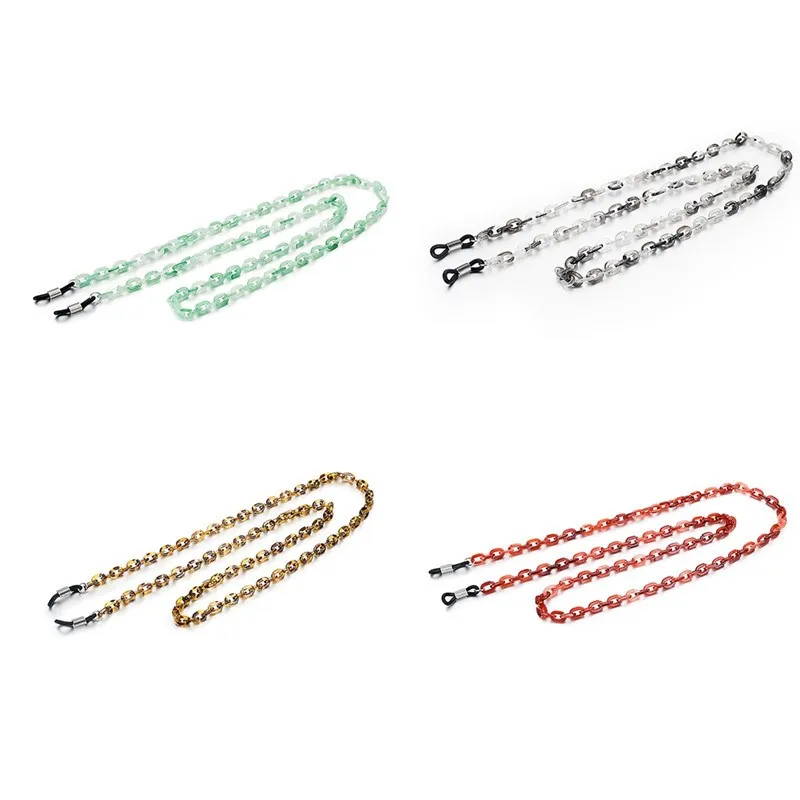 Fashion Chic Amber Color Eyeglass Chains Resin Acrylic Leopard Glasses Chain Eyewears No-slip Cord Neck Strap Rope | Украшения и