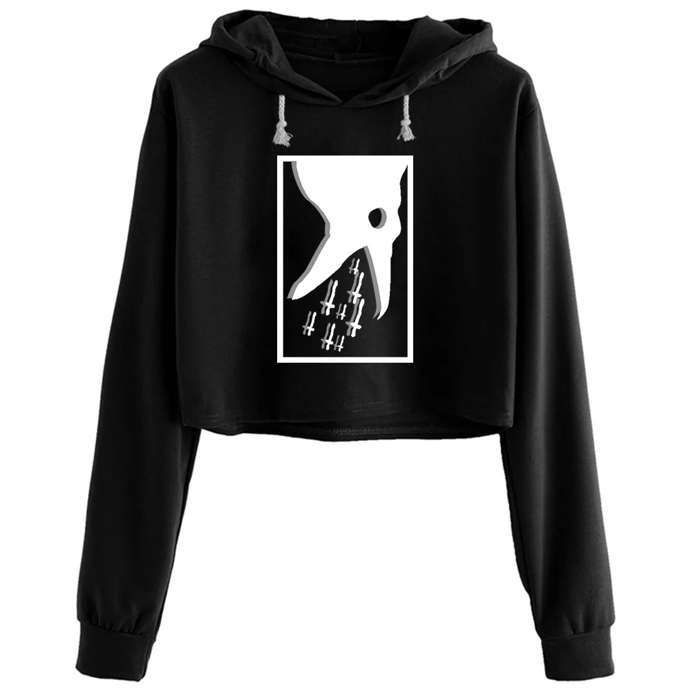 

Gothic Crop Hoodies Women Anime Emo Aesthetic Kpop Pullover For Girls