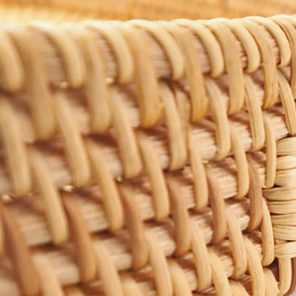 

Rattan Basket Handmade Fruit Basket Binaural Snack Plate Pastoral Woven Basket Bamboo Woven Storage Basket