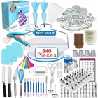 Инструменты для выпечки, 340 шт.107 шт.207 шт., инструменты для украшения торта, русский факел, насадки для торта, нескользящий поворотный стол, форма для помадки, кухня