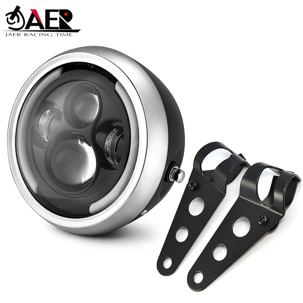 Светодиодный налобный фонарь для мотоцикла 7 5 дюйма с монтажным кронштейном 35 43