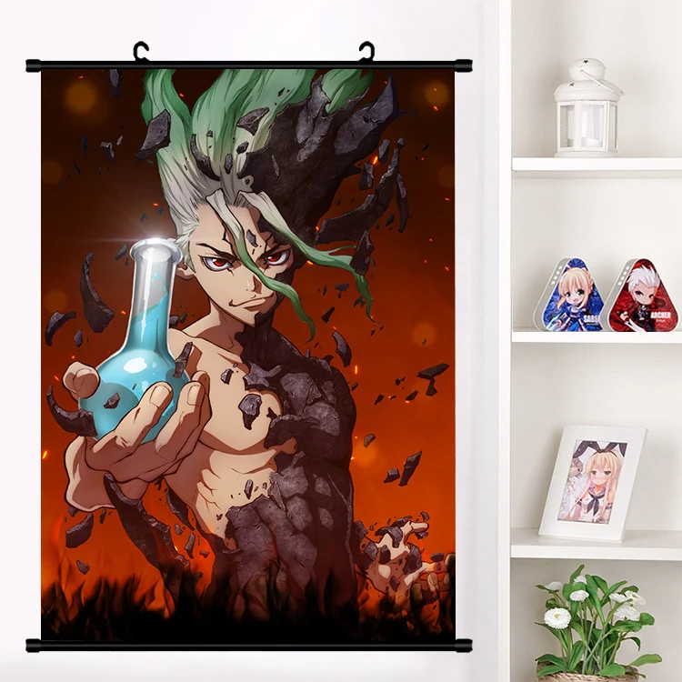 N Аниме Dr. STONE Ishigami Senku Shishio Tsukasa Настенная роспись настенный плакат Otaku коллекция домашнего декора художественный подарок - Цвет: N