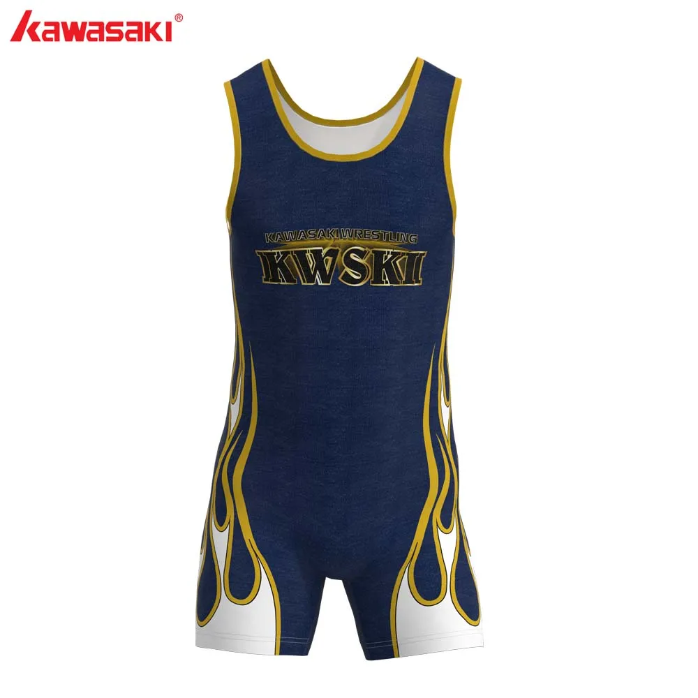 Kawasaki Sublimated Wrestling Singlet for Men and Youth, Power lifting and Exercise Equipment MMA Wrestling Cloth Underwear