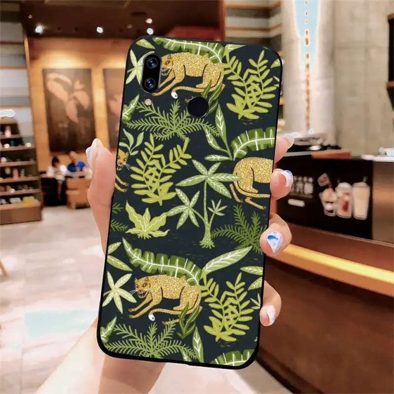 

Tropical plant leaves pattern luxury mobile coverPhone Case For Xiaomi Redmi note 7 8 9 t k30 max3 9 s 10 pro lite
