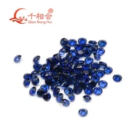 0 8mm to 2mm 34 35 blue sap phire color round shape syntheitc corundum 100pcs per bag
