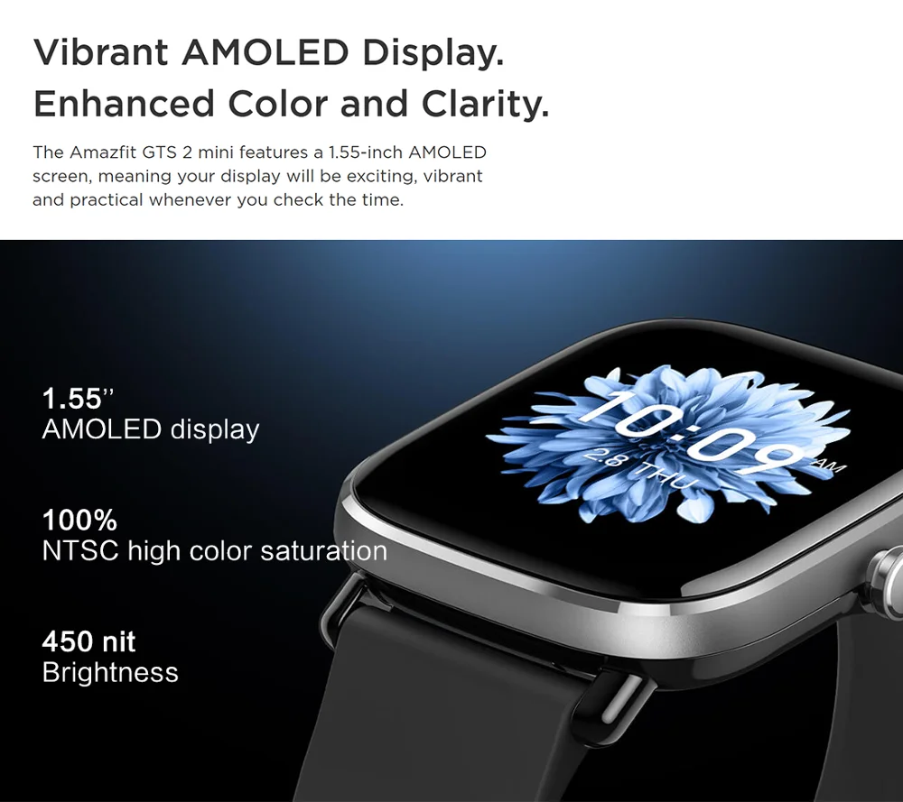 amazfit gts 2 mini smart watch in stock gps in build global version 5atm waterproof 14 day battery for android ios phone free global shipping