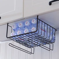 space saving metal basket storage rack under cupboard wardrobe desk hanging multi function kitchen storage shelves organizer
