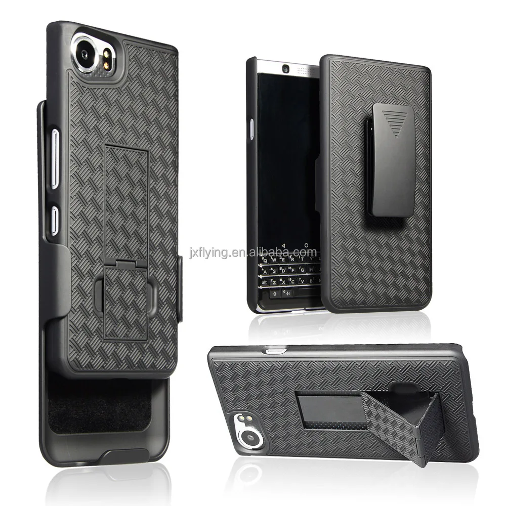 

Black Hard PC Cell Phone Kickstand Cases for Blackberry Keyone