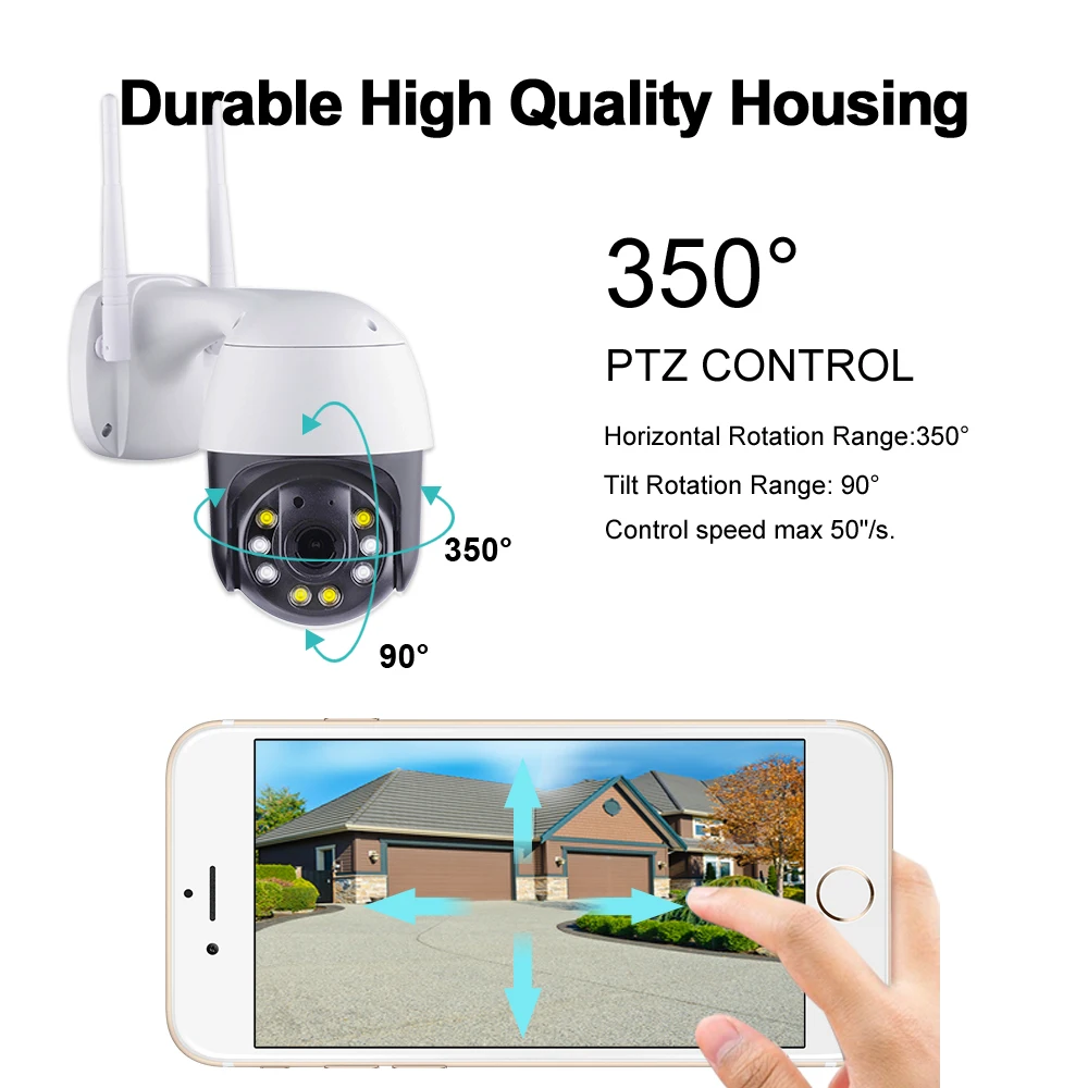 IP-камера Smart 2 5 мини-Купол PTZ дюйма 1080P МП 3 Мп двустороннее аудио ИК 50 м