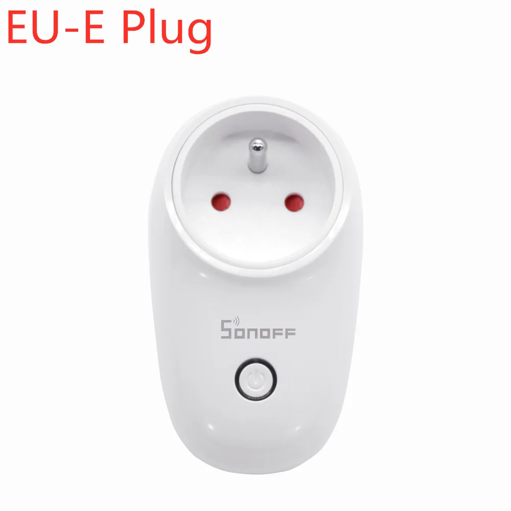 EU-E Plug Sonoff S26 Wi-Fi умная розетка EU/US/UK/CN/AU беспроводной штекер умный дом переключатель розетки работает с Alexa Google Home iftt - Комплект: EU-E Plug