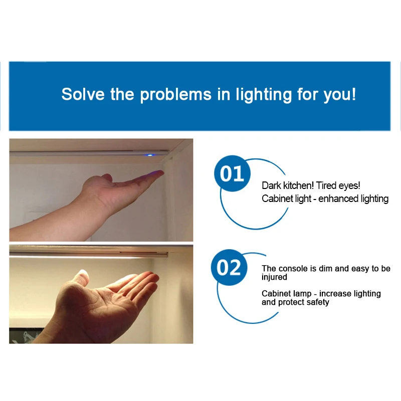 Светодиодный светильник под шкаф ультра тонкий с регулируемой яркостью классный