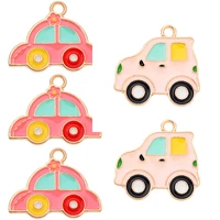 peixin 20pcsset high quality enamel color cartoon car pendant for couple keychain necklace diy jewelry making crafts wholesale