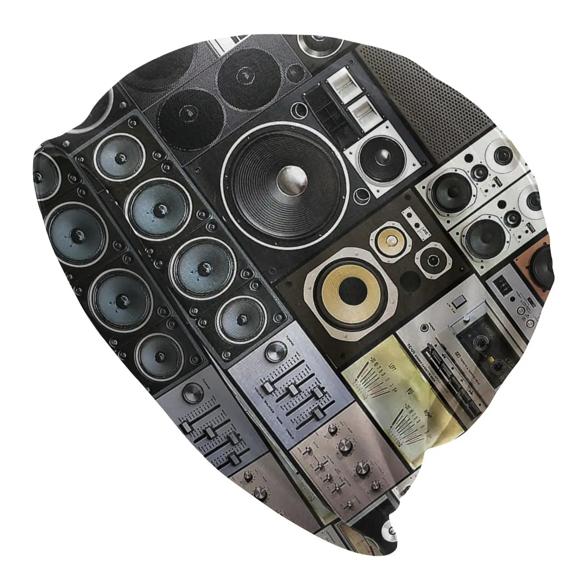 

Hi-fidelity Remix Skullies Beanies Rock Roll Heavy Metal Hat Hip Hop Men Women Cap Spring Warm Multifunction Bonnet Knit Hat
