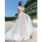 Платье Свадебное ТРАПЕЦИЕВИДНОЕ, с кружевной аппликацией