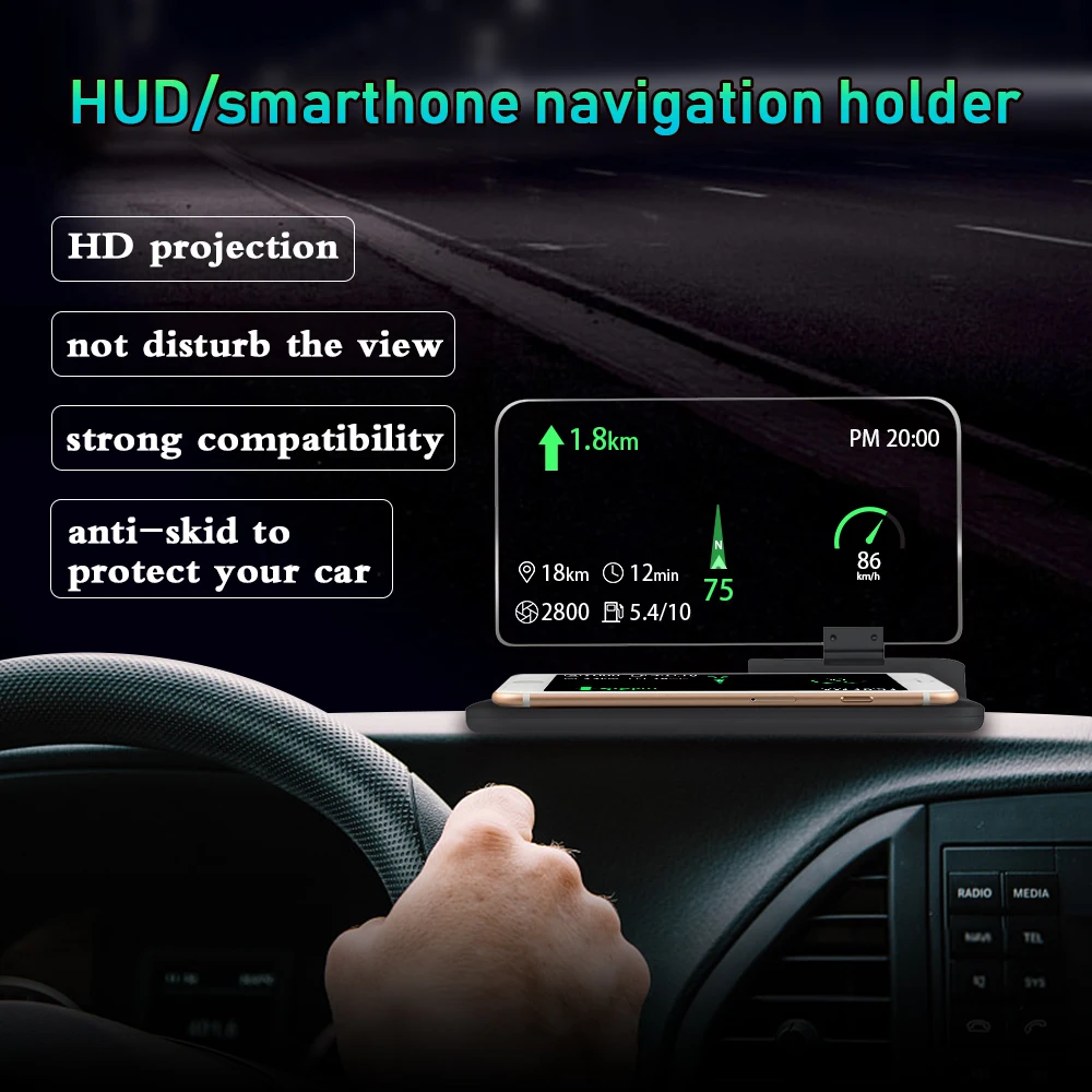 

Universal Smartphone Holder Improves Driving Safety To Prevent Scratch And Project Navigation Information Onto the Panel