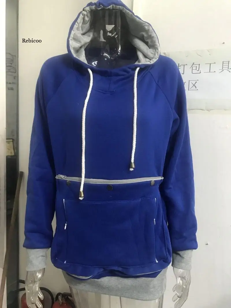 

2021 Spring and Autumn Hoodie Women's Pet Bag Hoodie Kitten and Dog Sweatshirt Kangaroo Pullover