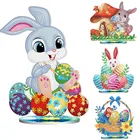 Алмазная картина сделай сам, пасхальное украшение, милое яйцо кролика, украшение ручной работы, светящееся праздничное освещение