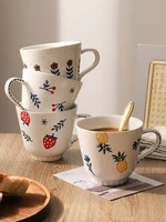 sesame glaze ceramic coffee mug japanese retro drinkware female household teacup 300ml office water milk cup