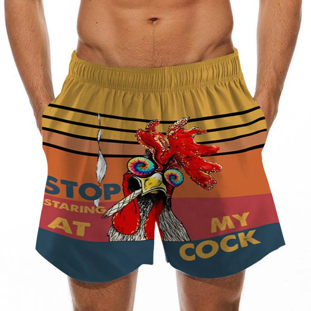 

Shorts Men Drawstring Casual Printed Beach Work Casual Trouser Shorts Pants bermuda Masculina