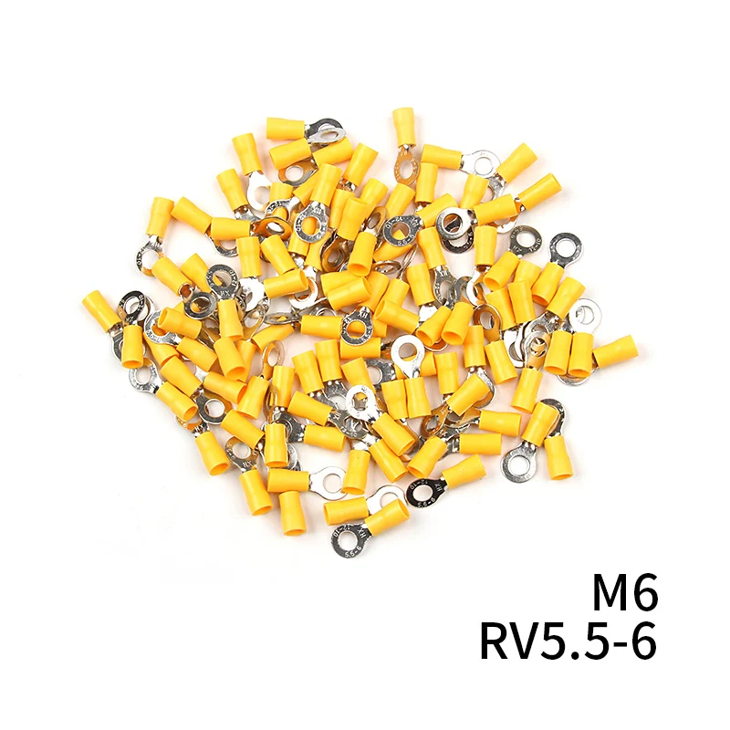 100PCS Ring Lugs Insulated Wire Connector RV5.5-4/ RV5.5-5/ RV5.5-6/ RV5.5-8 Electrical Crimp Terminal Cable | Обустройство дома