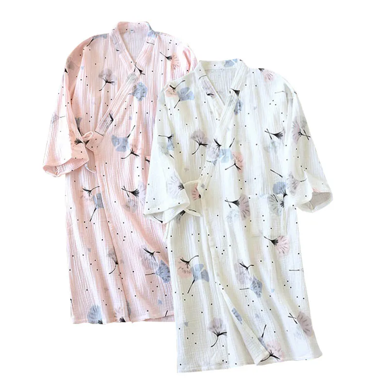 Женское тонкое кимоно свободного покроя повседневное комфортное из хлопка с