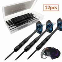 goodarts 12pcs professional steel tip darts flight with black shaft needle tip darts sports high quality