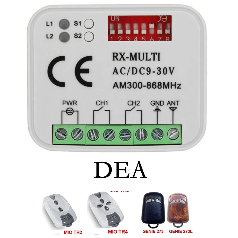 

433mhz Garage Door Receiver DC 12-24V For APRIMATIC DEA DOORHAN NOVA PUJOL 433.92mhz Garage Gate Remote Control Receiver