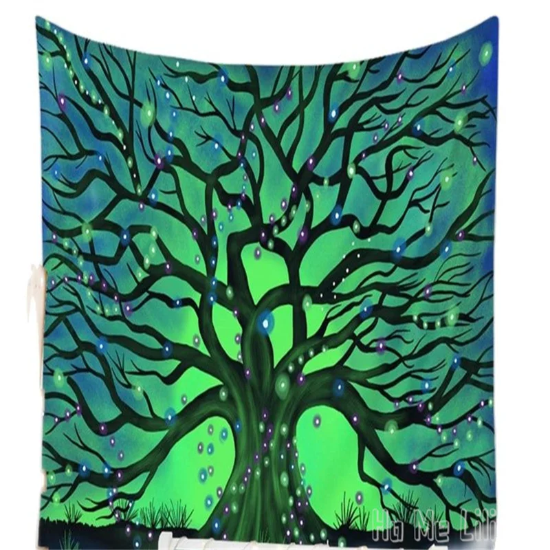 

God Tree Forest Flower Nordic Psychedelic By Ho Me Lili Tapestry Wall Hanging 3d Print Trippy Mushroom Fantasy Magic Home Decor