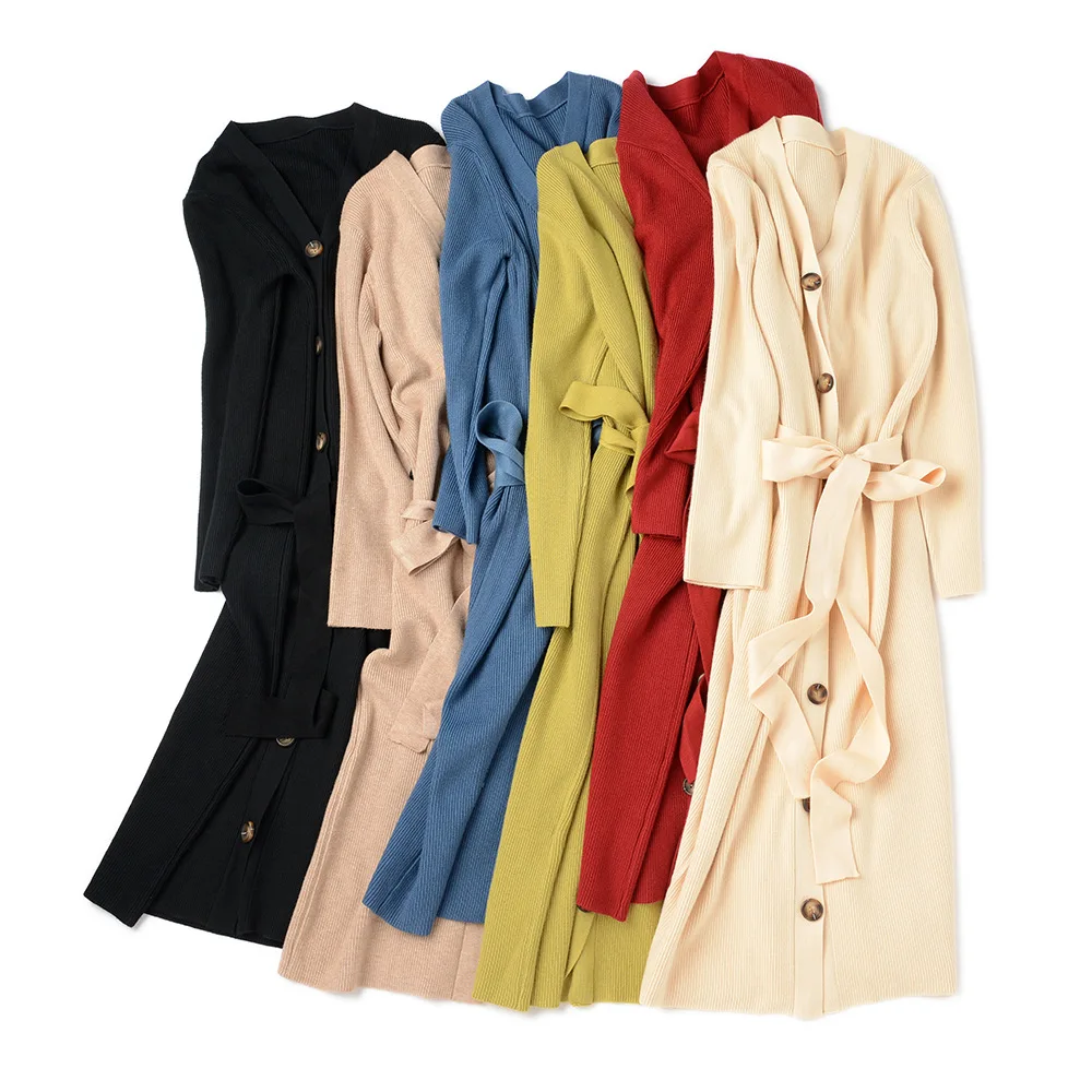 Зимнее плотное длинное платье-свитер SINGRAIN женское однотонное теплое вязаное