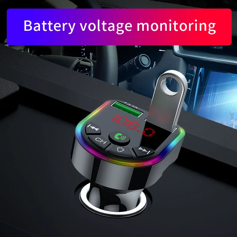 

Car Bluetooth-compatible 5.0 FM Transmitter MP3 Modulator Player Wireless Handsfree Audio Receiver Dual USB Fast Charger 3.1A