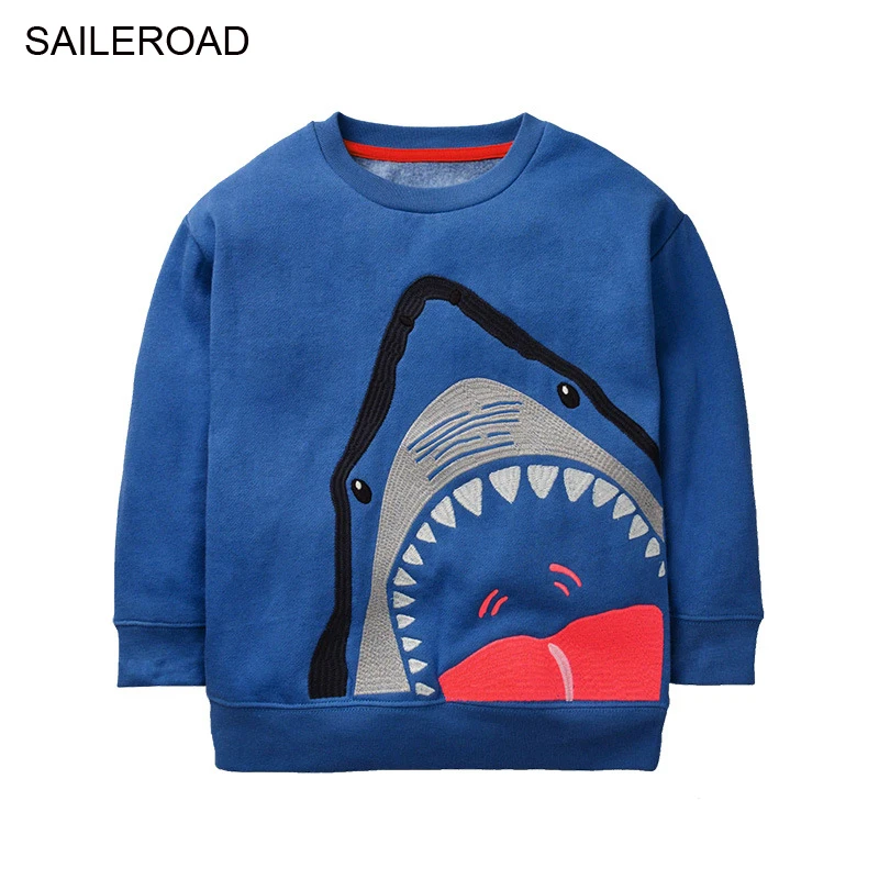 Детские свитшоты SAILEROAD с изображением животных акул хлопковая одежда для