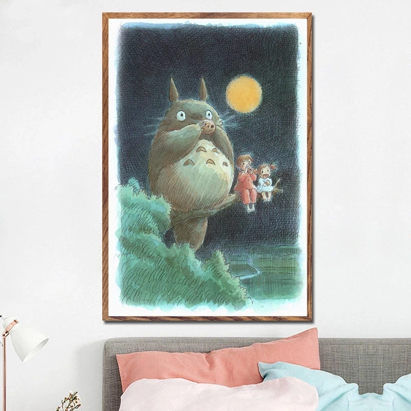 

My Neighbour Totoro Ghibli Miyazaki Hayao Classic Anime Movie Poster Canvas Painting Wall Art Home Decor Modern For Living Room