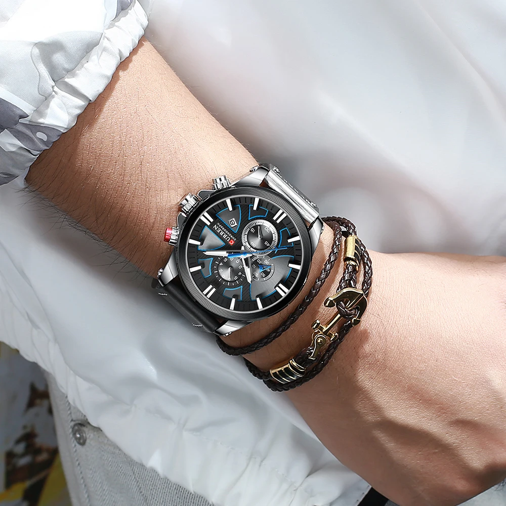 

CURREN Watch Chronograph Sport Mens Watches Quartz Clock Leather Male Wristwatch Relogio Masculino Fashion Gift for Men
