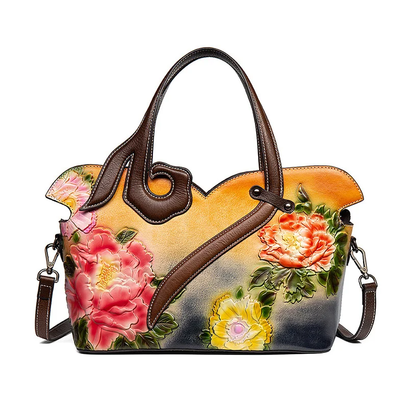 

Leather women's bag head leather handbag hand painted Shoulder Bag Fashion mother's bag