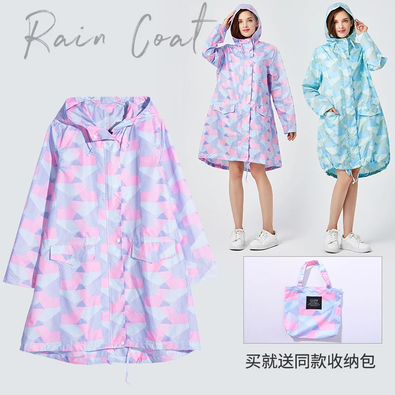 Длинный непромокаемый дождевик для женщин стильная тонкая ветровка с