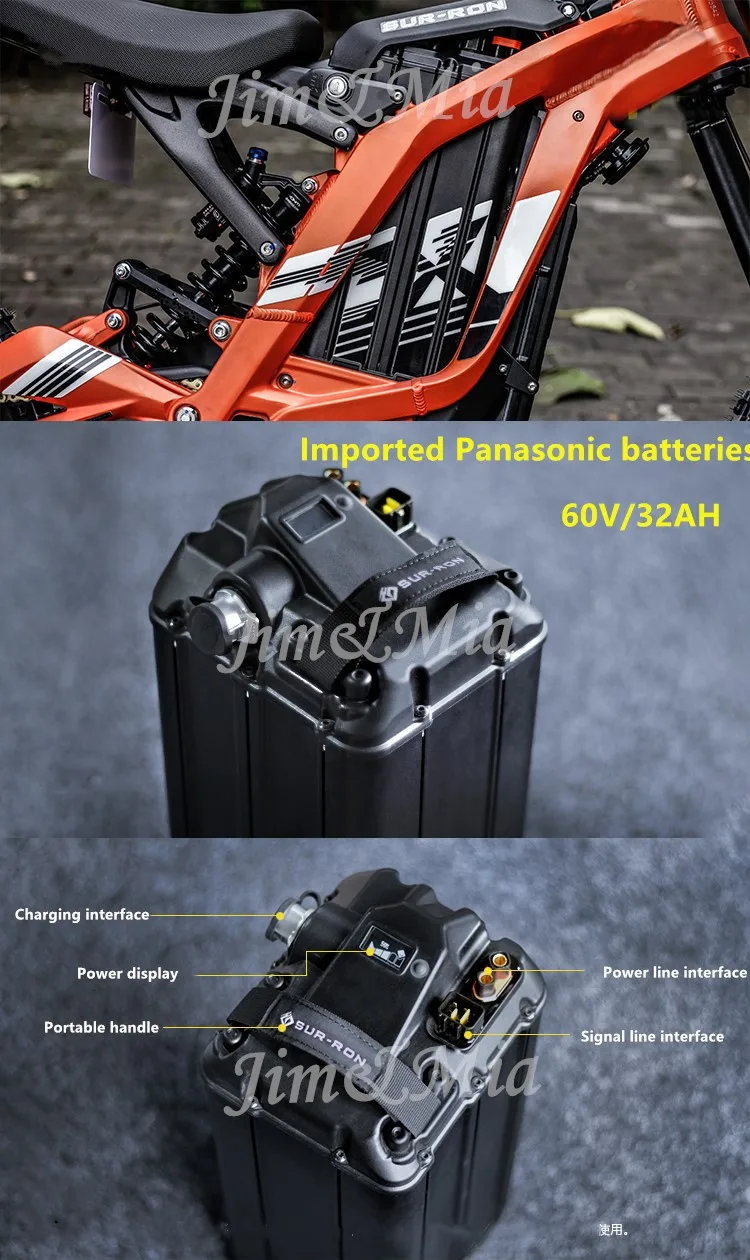 60V32AH встроенный Panasonic центр привода велосипед литиевая батарея блок батарей электрического велосипеда для Сур-Рон Электрический внедорожный vehi