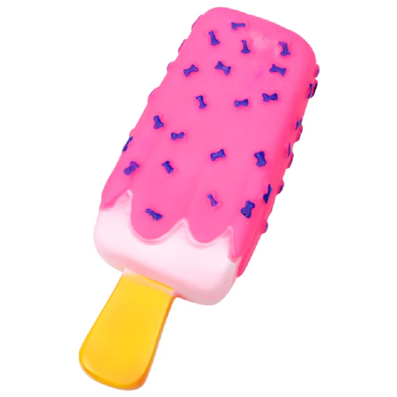 1pcs Pink Pet Dog Toy Squeak Sound Durable Silicon Ice-cream Toys For Puppy Cat Molar Teeth Chew Bite Resistant Training | Дом и сад