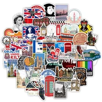 103050pcs british pzi flag retro cultural logo sticker luggage stationery notebook computer helmet sticker wholesale