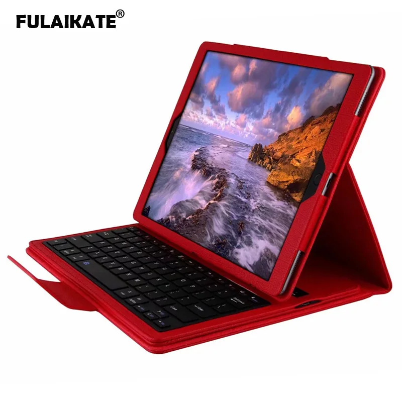 FULAIKATE Bluetooth клавиатура для iPad Pro 12 9 2015/2017 подставка литчи Чехол книжка Съемная