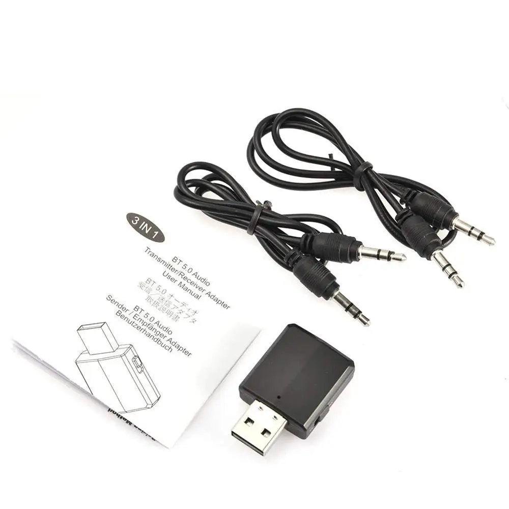 USB Bluetooth 5 0 передатчик 3 в 1 EDR беспроводной адаптер ключ мм AUX для ТВ автомобиля ПК