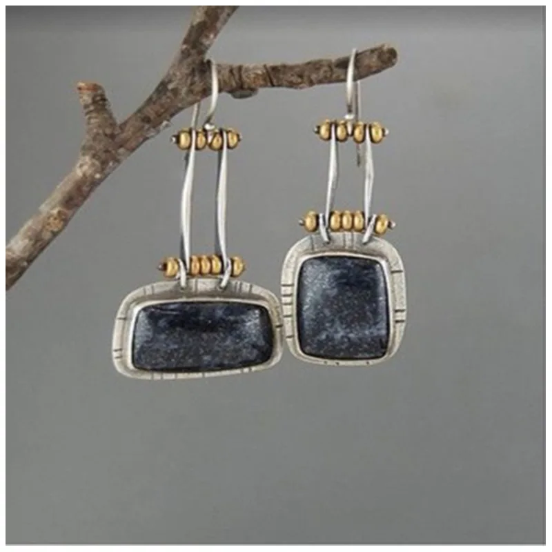 Vintage Handmade Asymmetric Geometric Earrings Alloy Rectangle Strip Boho Pendientes Indian Earring 2019 Elegant Jewelry | Украшения и