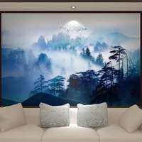custom wallpaper 3d stereo ink landscape pine forest mural wall painting living room tv sofa study home decor pegatinas de pared