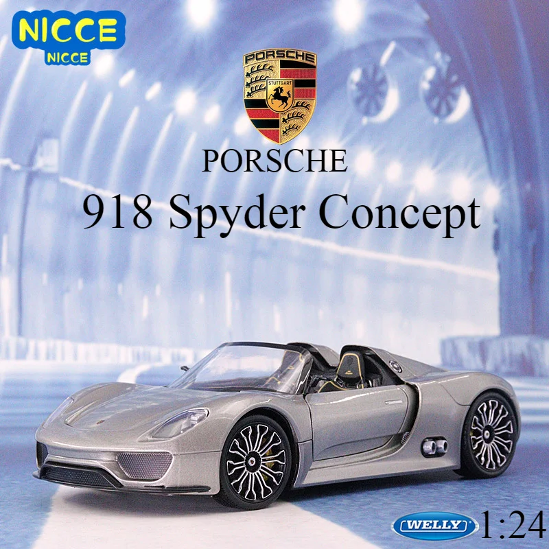 

WELLY 1:24 Porsche 918 Spyder Concept Model Car Simulation Alloy Metal Toy Car Children's Toy Gift Collection Model Toy Gifts